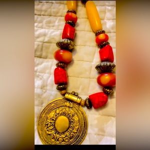 Necklace husband d bought me in Africa. Beautiful real stones.